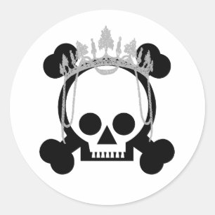 Princess Skulls Classic Round Sticker