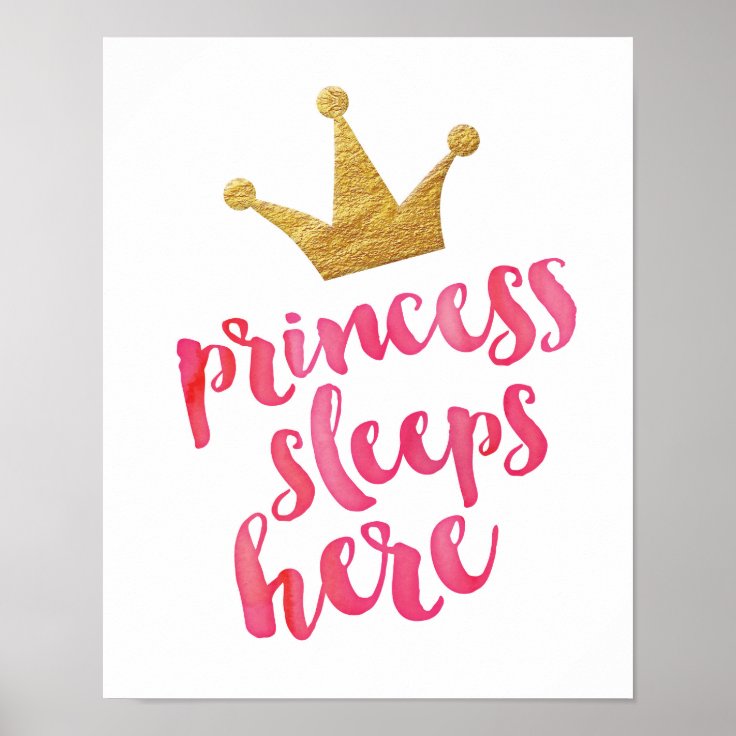 Kinderkamer sticker - The princess sleeps here - muursticker de princes slaapt hier