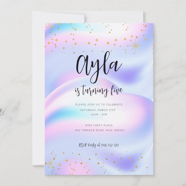 Princess Sparkles 5th Birthday Invitation  (Front)