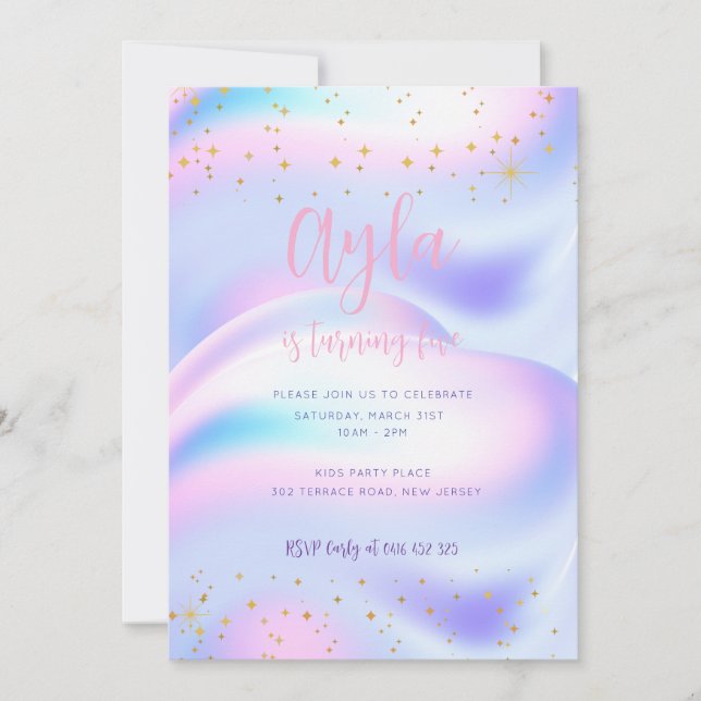 Princess Sparkles 5th Birthday Invitation  (Front)