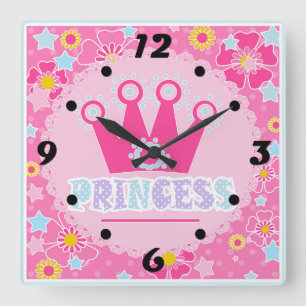 Princess . square wall clock