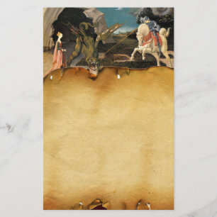 PRINCESS  ST.GEORGE AND DRAGON, Brown Parchment Stationery