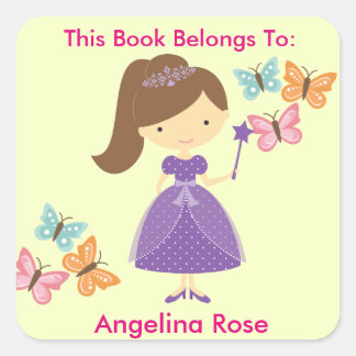 Princess Sticker, This Book Belongs To, Book Label