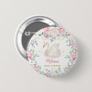 Princess Swan Baby Shower 6 Cm Round Badge