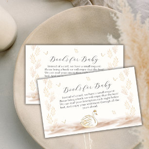 Princess Swan Butterfly Books For Baby Shower Enclosure Card