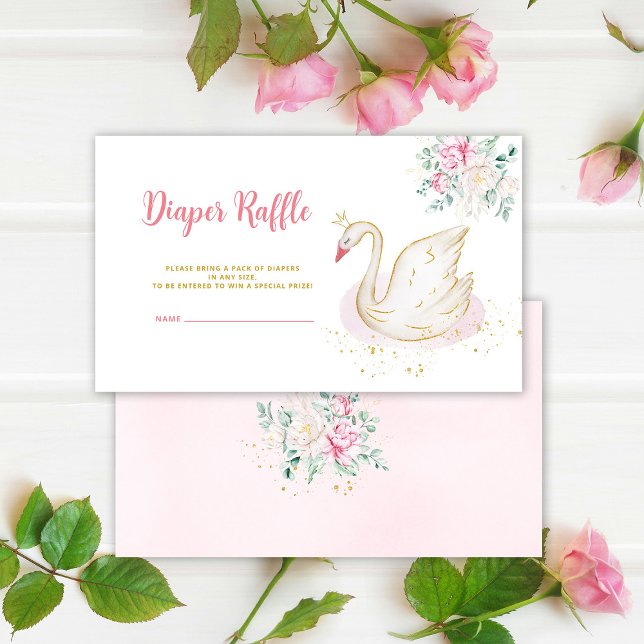 Princess Swan Diaper Raffle Enclosure Card (Creator Uploaded)