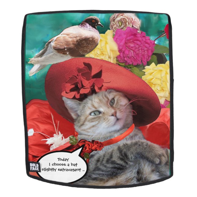 PRINCESS TATUS CAT,RED HAT AND PIGEON Mother's Day Backpack (Removable Face)