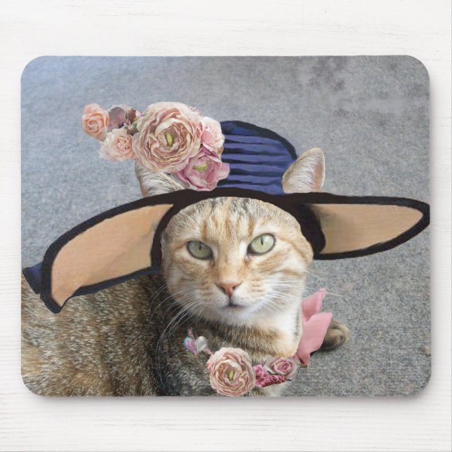 PRINCESS TATUS /ELEGANT CAT,BIG DIVA HAT AND ROSES MOUSE MAT (Front)