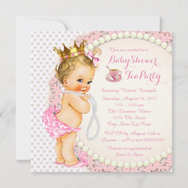 Princess Tea Party Invitation (Back)