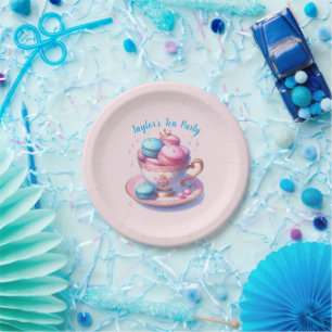 Princess Tea Party With Macaroons Paper Plate