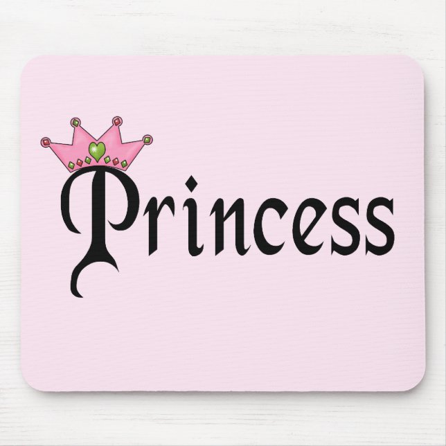 Princess Text with Crown Mouse Mat (Front)
