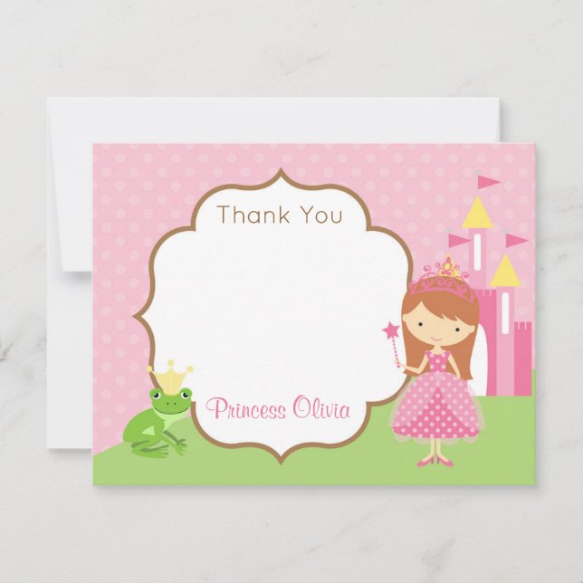 Princess Thank You Cards (Red Hair / Brunette) (Front)
