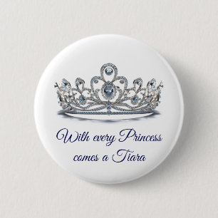 Princess Tiara 6 Cm Round Badge