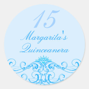 Princess Tiara Blue Quinceanera Sticker