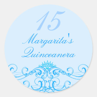 Princess Tiara Blue Quinceanera Sticker
