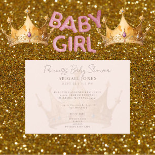 Princess Tiara Blush Baby Shower Invitation
