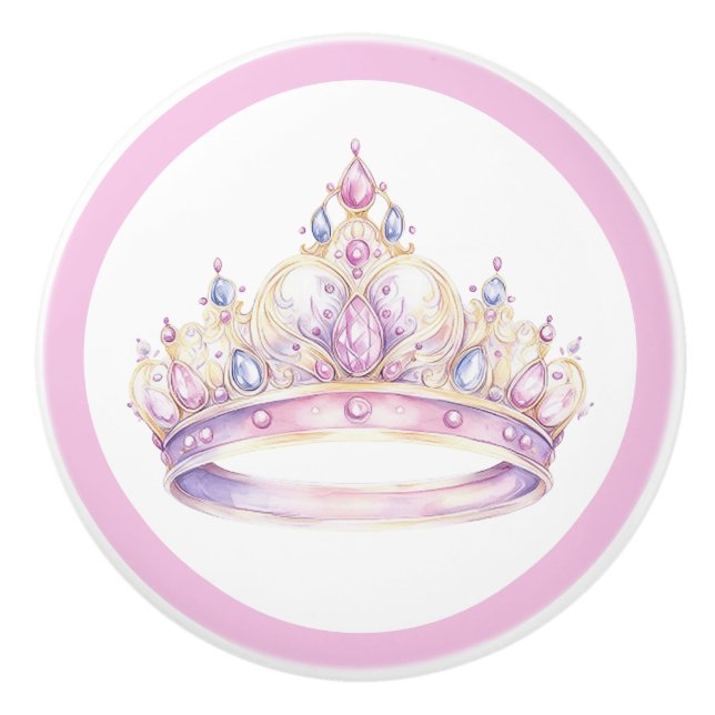 Princess Tiara Girl's Ceramic Knob (Front)