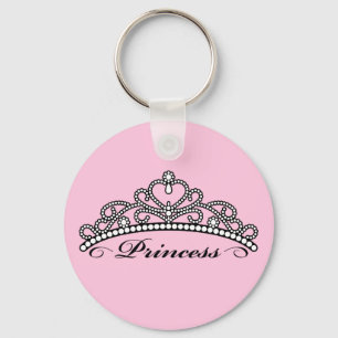 Princess Tiara Keychain (pink background)