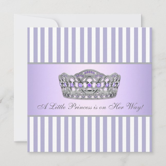 Princess Tiara Lavender Purple Baby Girl Shower Invitation (Front)