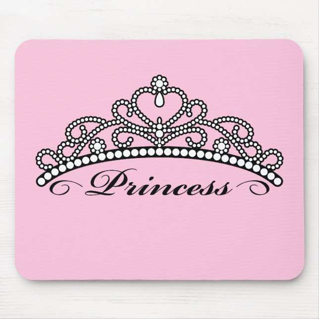 Princess Tiara Mouseapad (pink background) Mouse Mat (Front)