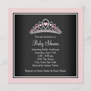 Princess Tiara Pink Princess Baby Shower Invitation