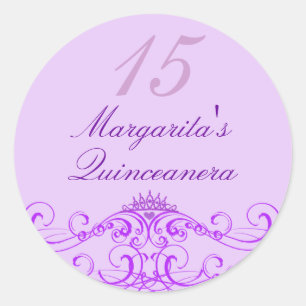Princess Tiara Purple Quinceanera Sticker