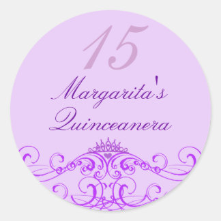 Princess Tiara Purple Quinceanera Sticker