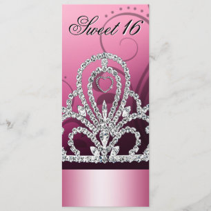 Princess Tiara Sweet Sixteen (pink) Invitation