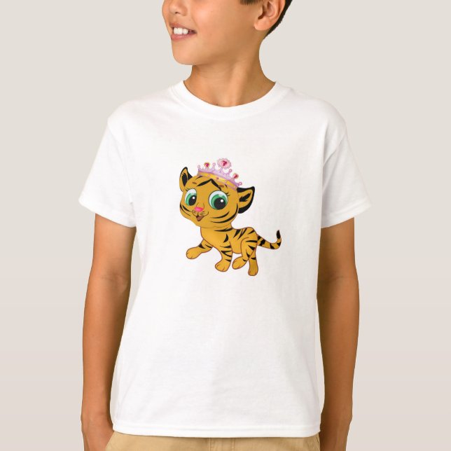 Princess Tiger Tigress Girls T-shirt Personalise (Front)