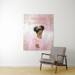 Princess Tutu Baby Shower Backdrop Banner Tapestry