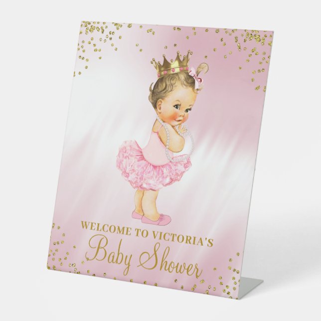 Princess Tutu Baby Shower Welcome Sign (Front)