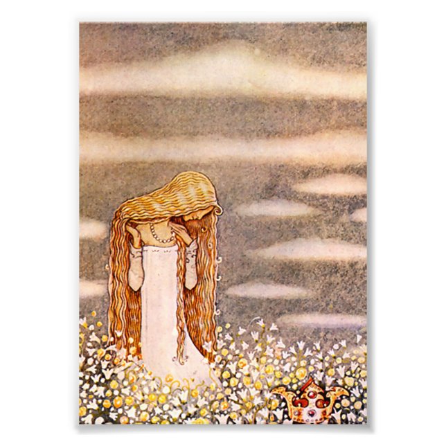 “Princess Tuvstarr” John Bauer Watercolor Photo Print (Front)