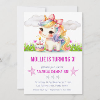 Princess Unicorn Birthday Party Invitation