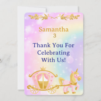 Princess Unicorn Gift Tags, Samantha Birthday Thank You Card