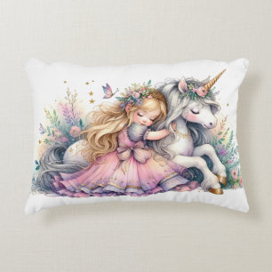 Princess Unicorn Pastel Fairytale Fantasy Decorative Cushion