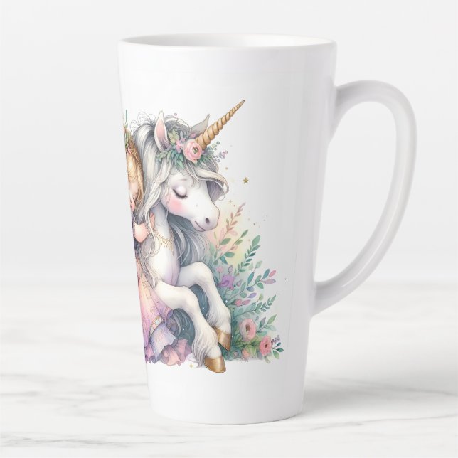 Princess Unicorn Pastel Fairytale Fantasy Latte Mug (Right)