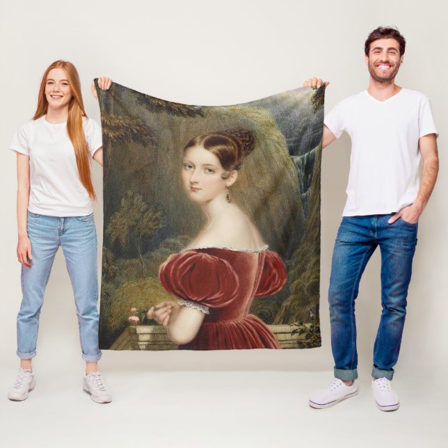 Princess Victoria In Blue Dress Fleece Blanket (In Situ)