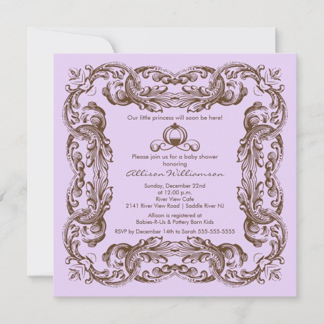 Princess Vintage Frame Baby Shower Invitation (Front)