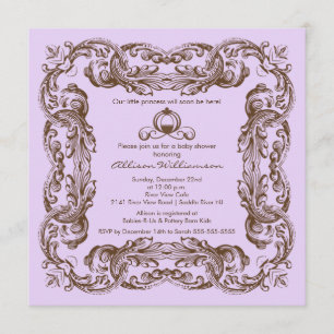 Princess Vintage Frame Baby Shower Invitation