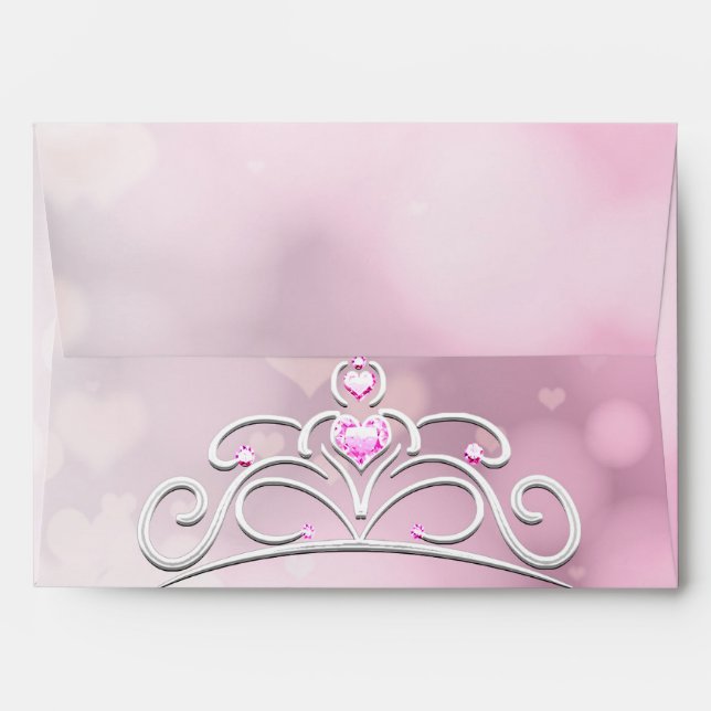 Princess Wand & Crown Birthday Invitation Envelope (Back (Top Flap))