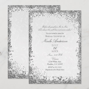 Princess White Damask Storybook Bridal Shower Invitation
