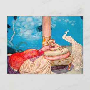 Princess & White Peacock Creating Magic Postcard