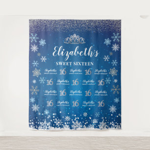 Princess Winter Sweet 16 photobooth Backdrop Tapestry