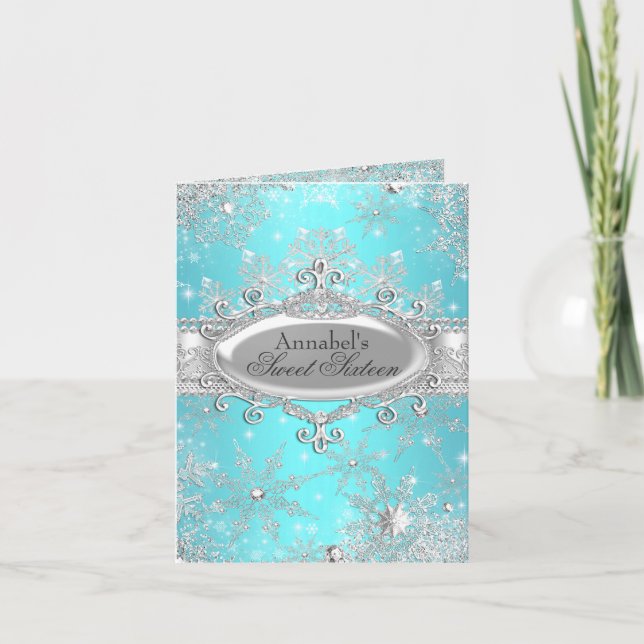 Princess Winter Wonderland Thank You Card (Front)