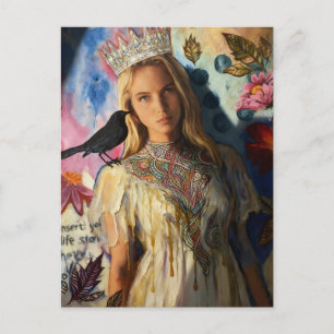 Princess With a Black Bird Postcard
