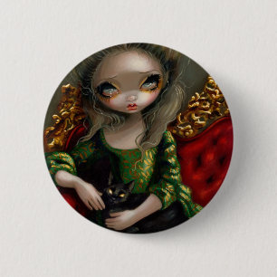 "Princess with a Black Cat" Button