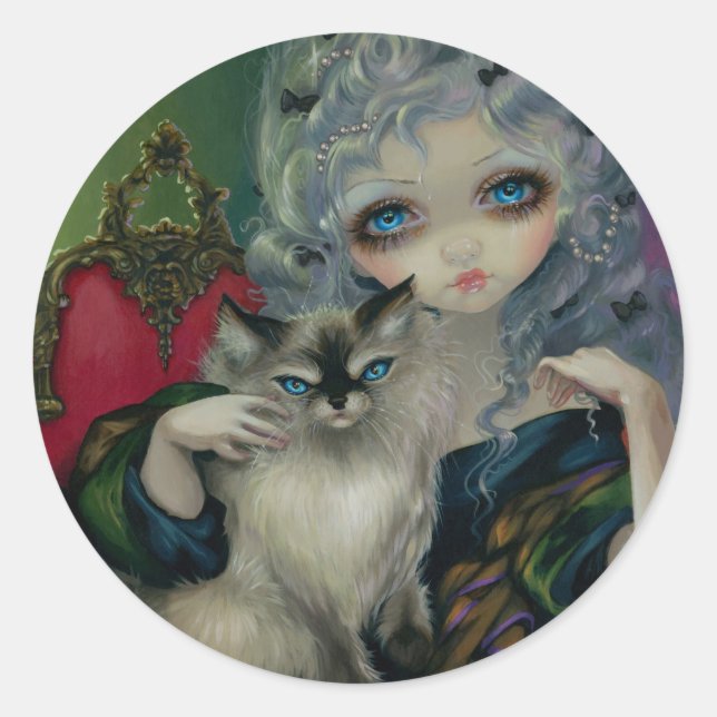 "Princess with a Ragdoll Cat" Sticker (Front)