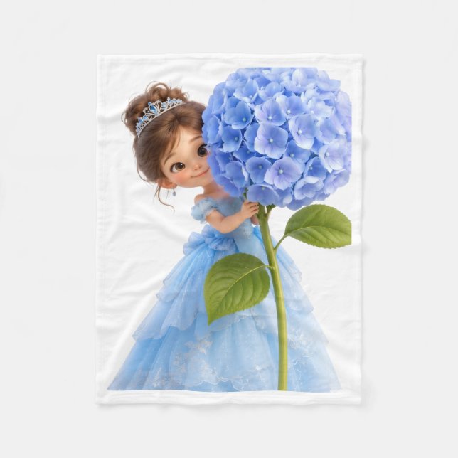 Princess With Blue Hydrangea Blanket (Front)