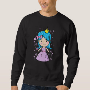 Princess with Crown and Flower Sweatshirt