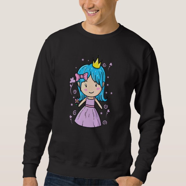 Princess with Crown and Flower Sweatshirt (Front)